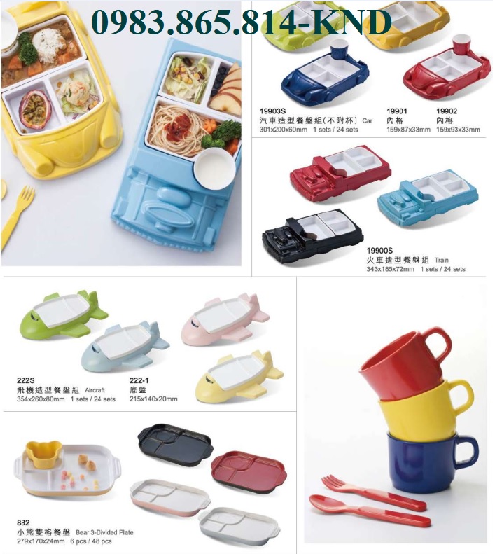 Bát đĩa melamin trường mầm non, bát đĩa trường tiểu học, khay cơm mầm non, khay